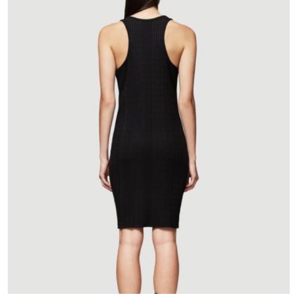 FRAME Variegated Ribbed Tank Dress In Black Size Small - Picture 2 of 8